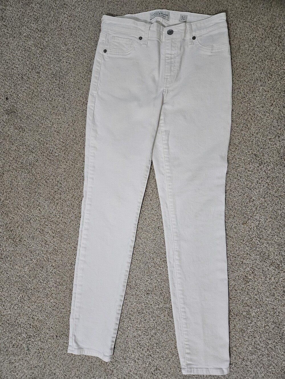Lucky Brand White Mid Rise Skinny Jeans - Picture 3 of 3